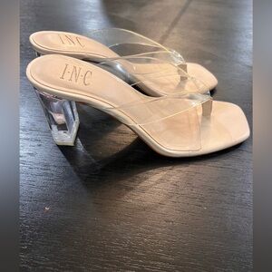 INC Clear thong heels